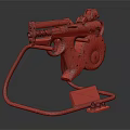 White And Red Weapon With Display Stand And PETEX Label 3d model