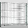 Durable Metal Wire Mesh Fence Design With Green Posts And Grid Structure 3d model