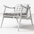 Modern Leisure Chair With Black Frame Wooden Backrest And Padded Seat