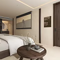 Modern Hotel Guest Room Featuring Twin Beds Large Windows Scenic View And Accent Lighting