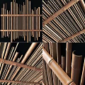 Garden Natural Bamboo Fence Design With Handcrafted Poles And Traditional Wooden Structure
