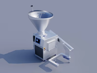 Industrial Processing Equipment With Funnel Shaped Top Control Panel And Stainless Steel Construction 3d model