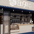Modern 8090 Milk Tea Shop With Cake Coffee And Display Counter