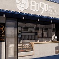 Net red milk tea shop 3d model