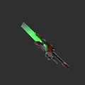 Futuristic Sci Fi Weapon With Green Glowing Blade And Red Metallic Parts