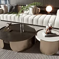 Modern Coffee Table With White Sofa Wooden Wall Green Plant And Table Lamp