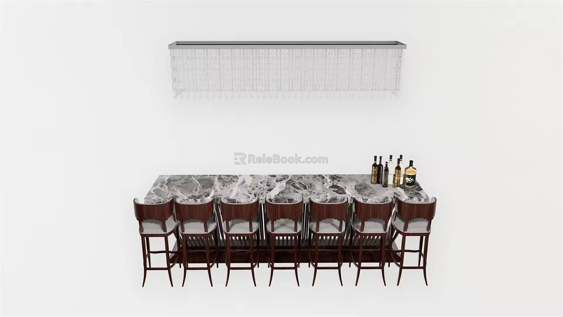 Modern Bar Chair Combination Simple Dining Table and Chair 3d model