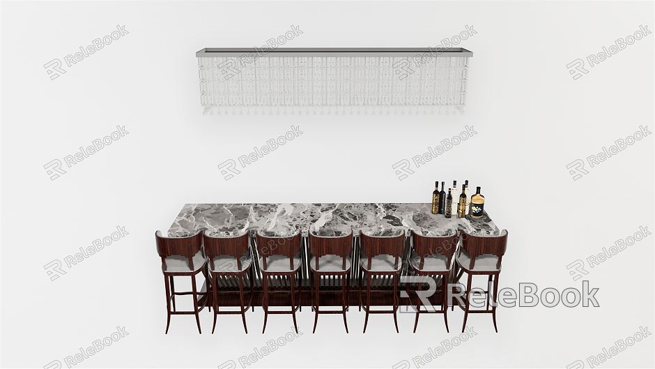 Modern Bar Chair Combination Simple Dining Table and Chair model