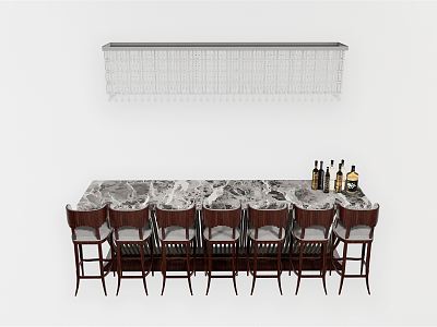 Modern Bar Chair Combination Simple Dining Table and Chair model