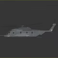 White Military Transport Helicopter With Multiple Rotor Blades Detailed Fuselage And Missile Pods