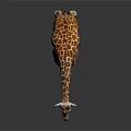 Tall Giraffe With Brown And White Spots Standing On Dark Background 3d model
