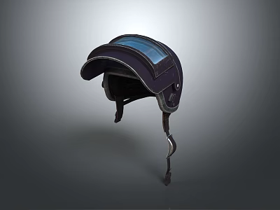 Modern Military Weapon Helmet With Blue Visor And Tactical Ear Protection Design 3d model