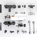 Various Modern Faucet Designs for Bathroom and Kitchen in Black and Chrome Finishes