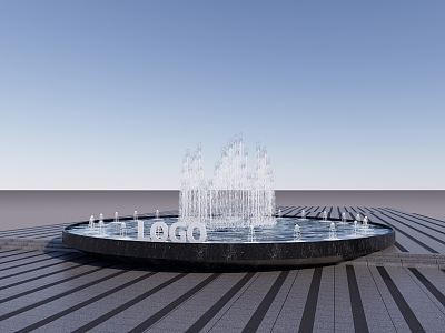 Modern fountain water feature model