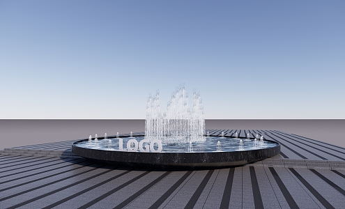 Modern fountain water feature 3d model