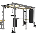 Multi Functional Sports Training Equipment With Punching Bag Weight Racks Seat And Resistance Bands