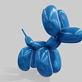Blue Balloon Dog Sculpture with Shiny Surface and Playful Design