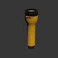 Stylish Yellow Flashlight With Black Top Bottom And Textured Cylindrical Surface 3d model