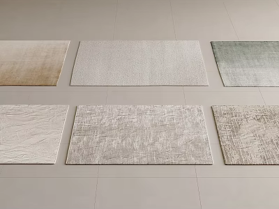 Square Rugs Showcasing Various Designs Different Textures And Neutral Colors 3d model