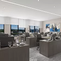 Modern Hall Office Front Desk 3d model