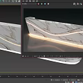Modern Reception Desk With Marble Texture LED Strip Lighting And 6m Length
