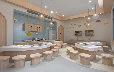 Modern Classroom Cooking Classroom 3d model