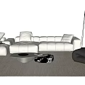 Modern sofa coffee table combination 3d model
