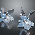 Elegant Silver Petal Shaped Metal Decorative Ornaments For Home Living