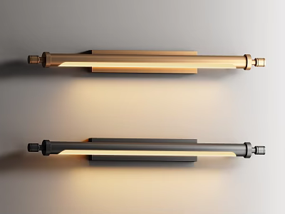 Modern Minimalist Wall Lamps With Sleek Metal Design In Gold And Black Finishes 3d model
