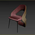 Elegant Curved Velvet Upholstered Single Chair With Rose Gold Metal Legs For Modern Dining Room