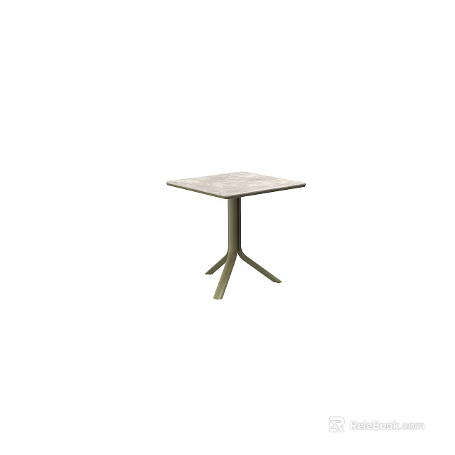 Modern Square Coffee Table Featuring Three Legged Stand And Textured Top 3d model
