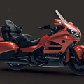 Elegant Orange Touring Motorcycle With Streamlined Design Windshield And Storage Compartments 3d model