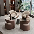 Modern Luxury Sofa And Coffee Table Set With Beige Leather And Metal Base
