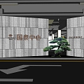 Modern Landscape Wall Architecture Landscape Wall Welcome Wall 3d model