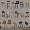 Modern Simple Bar Chair Combination Bar Chair High Stool Leisure Chair Bar Chair 3d model