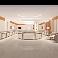 Jewelry Store With Elegant Interior Circular Display Counters And Bright Lighting 3d model