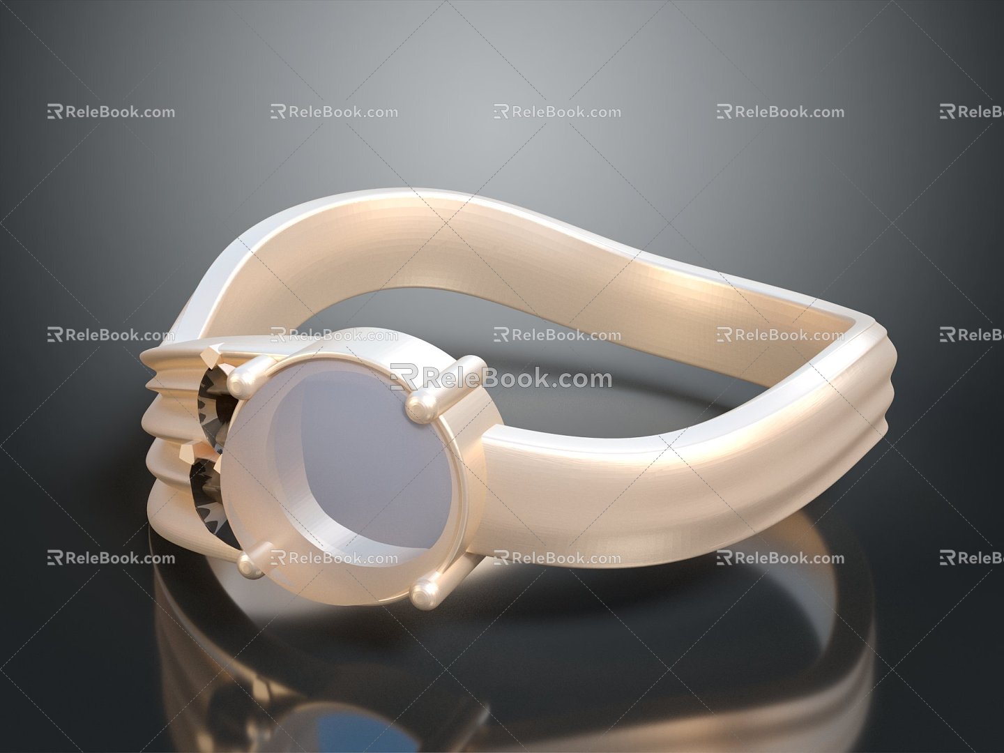 Modern Ring Diamond Ring 3d model