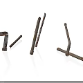 Rusty Metal Construction Tools With L Shaped And Straight Metal Bars For Building And Repair