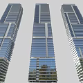Modern High Rise Residential Buildings With Glass Curtain Walls and Greenery at the Base