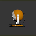 Orange And Silver Spherical Modern Lamp With Base And Black Cable 3d model