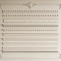 Various Decorative Gypsum Cornice Styles with Ornate Patterns for Interior Design 3d model