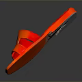 Bright Orange Slippers With Cross Straps For Casual Daily Wear