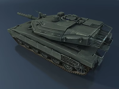 Modern Military Tank With Main Gun Tracks And Armored Turret Structure 3d model