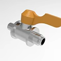 Heavy Duty Industrial Metal Valve With Orange Lever Handle And Connection Parts