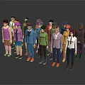 Diverse Game and Movie Characters with Various Outfits and Cartoon Designs