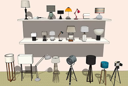 Modern lamp combination table lamp floor lamp combination 3d model