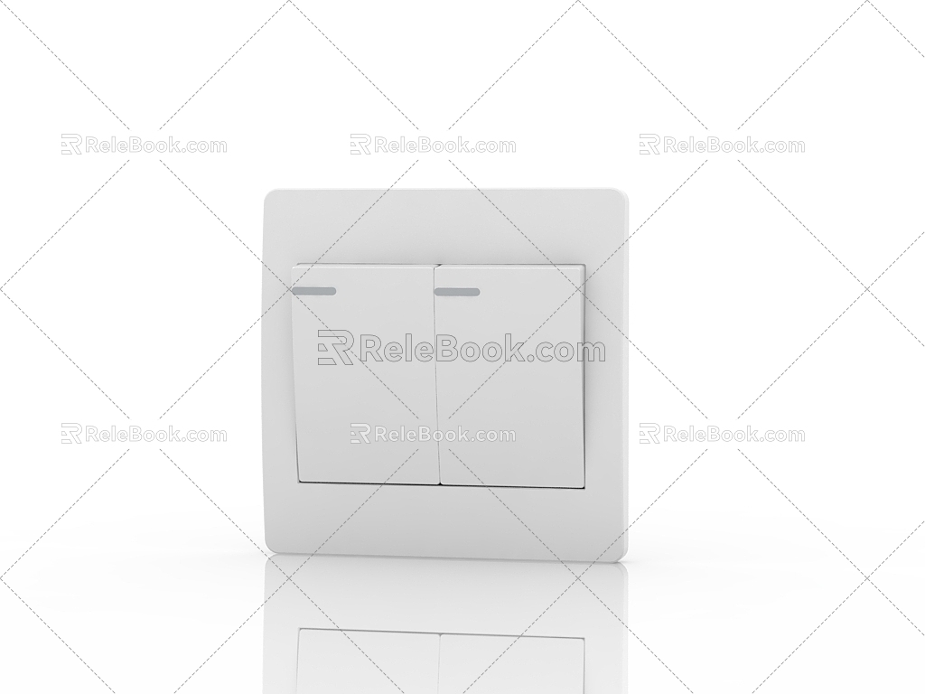 Modern two-order control switch panel 3d model