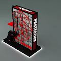 G SHOCK Fashion Week Display Installation Featuring Red Geometric Lines And Black Design
