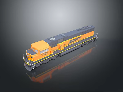 Yellow And Black Freight Locomotive Model With 4149 Number And Detailed Design 3d model