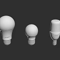 Smart LED Light Bulbs with Various Shapes and Modern Design Elements 3d model